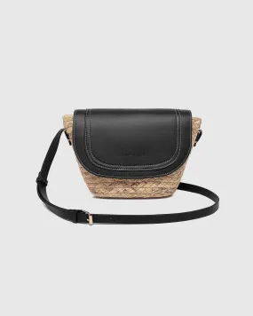 DIXIE STRAW CROSSBODY BAG NATURAL BLACK