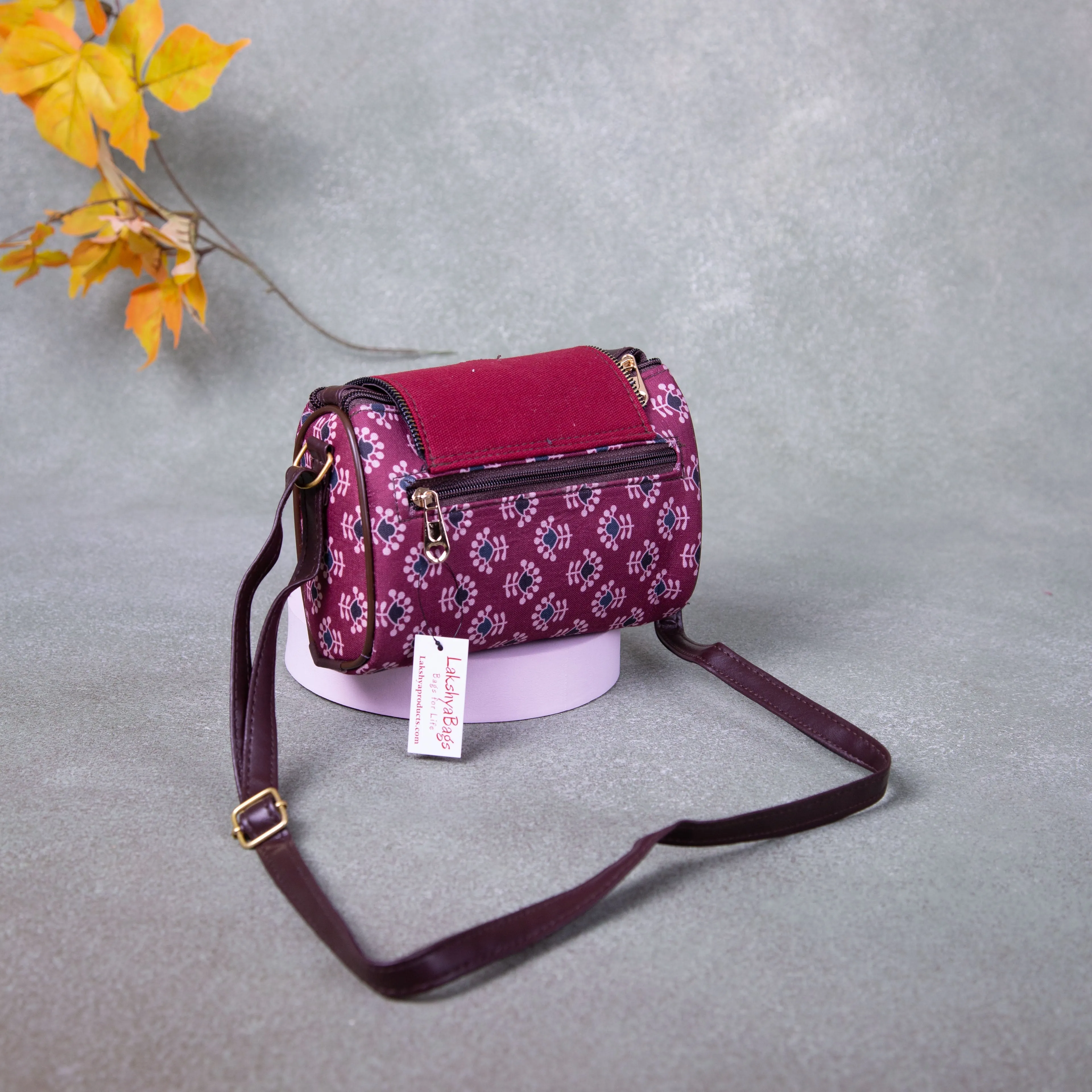 Easy Sling Maroon Colour with Blue Flower Design