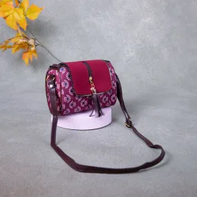 Easy Sling Maroon Colour with Blue Flower Design