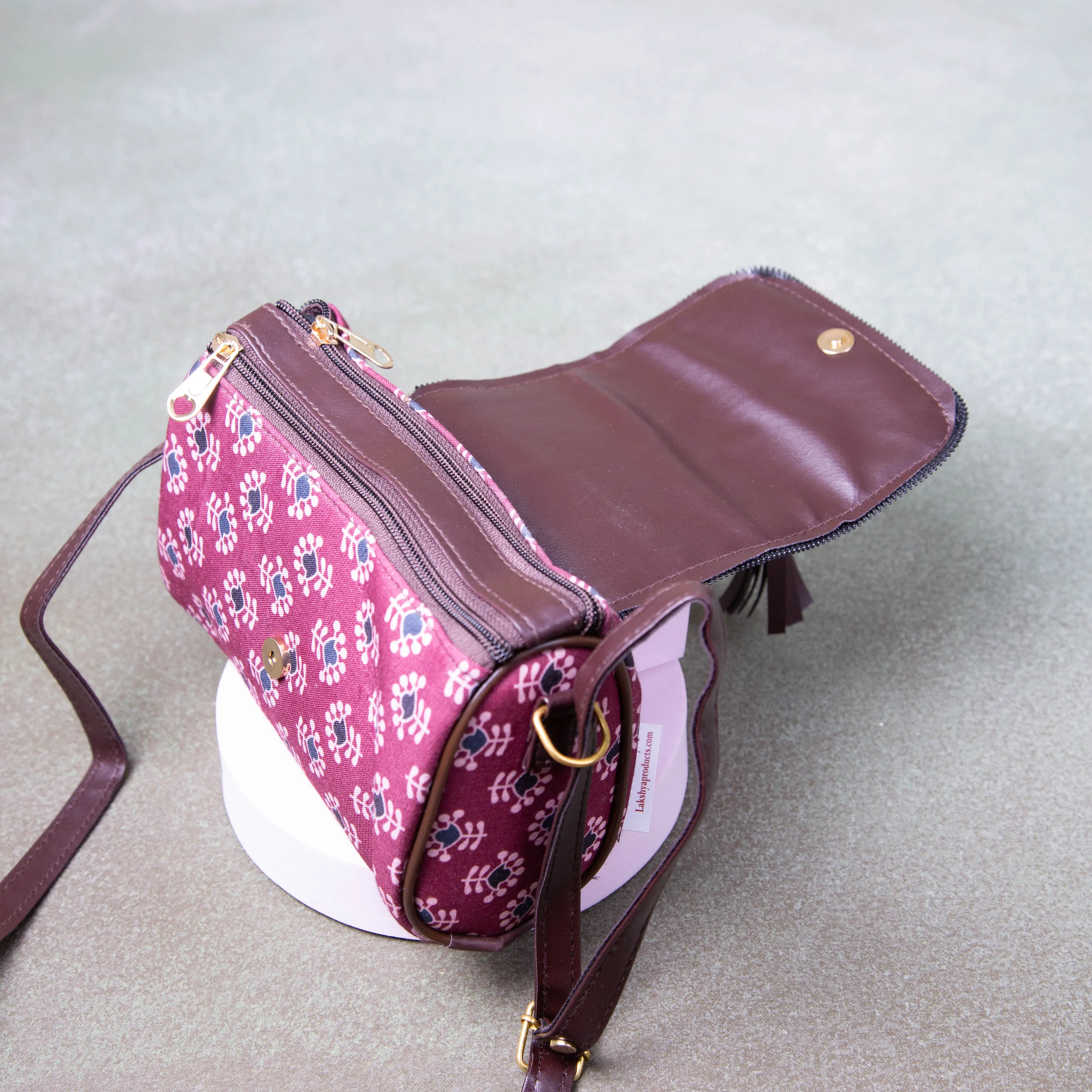 Easy Sling Maroon Colour with Blue Flower Design