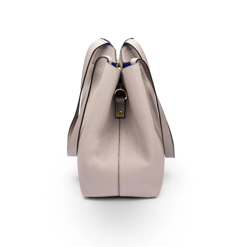Emma 2 in 1 Leather Tote Bag - Grey