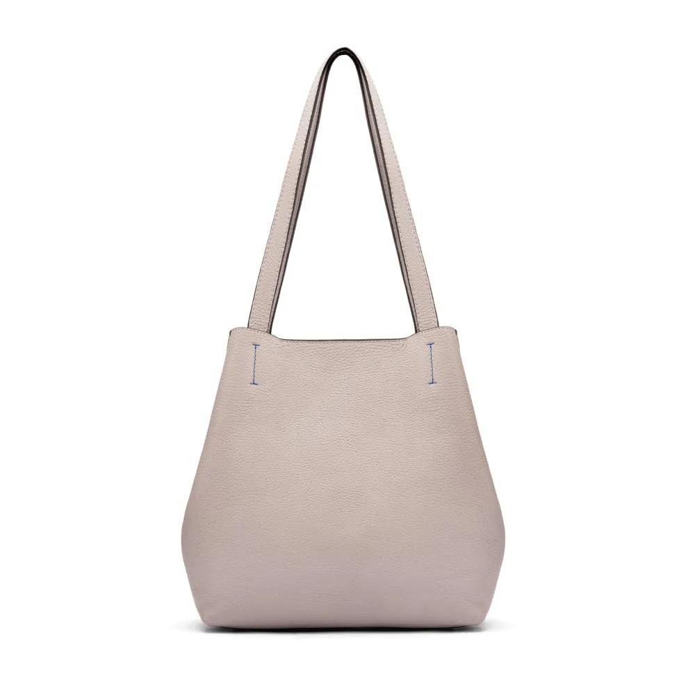 Emma 2 in 1 Leather Tote Bag - Grey