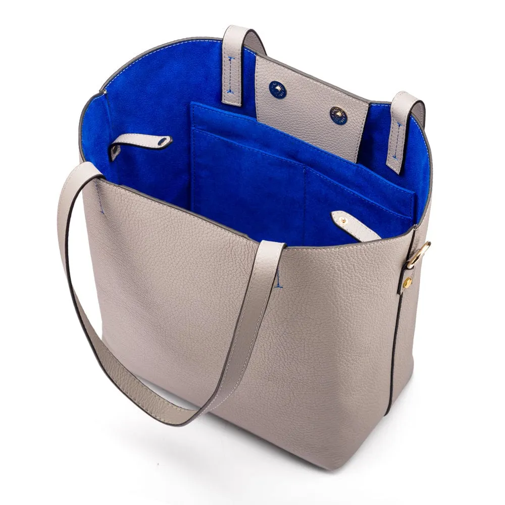 Emma 2 in 1 Leather Tote Bag - Grey