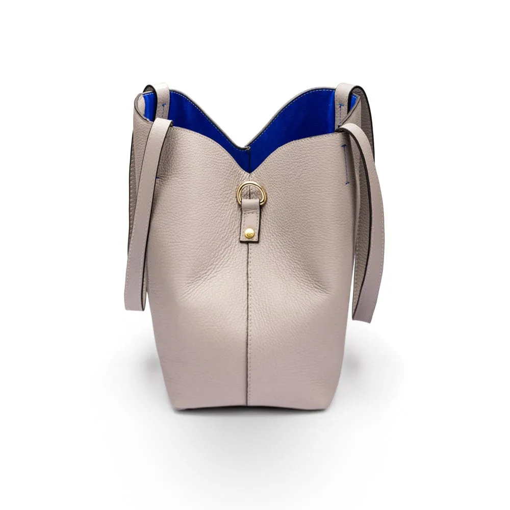 Emma 2 in 1 Leather Tote Bag - Grey