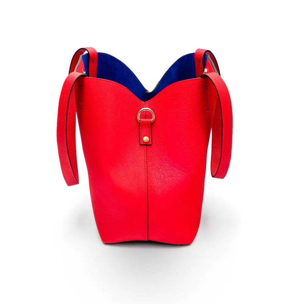 Emma 2 in 1 Leather Tote Bag - Red