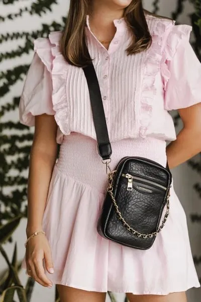 FRANKIE PHONE CROSSBODY BAG BLACK