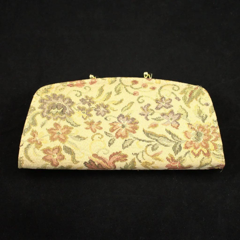 Gold Floral Tapestry Change Purse