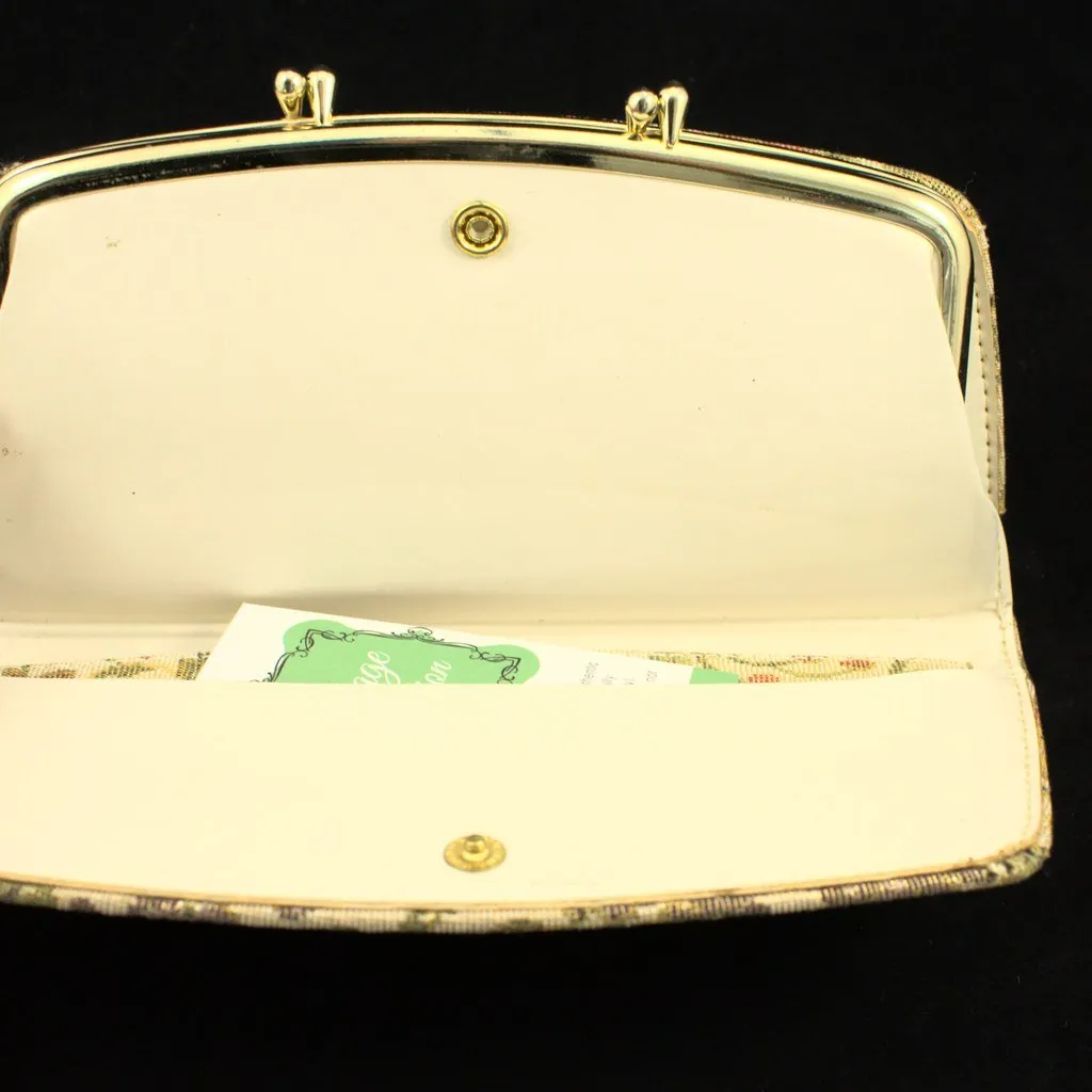 Gold Floral Tapestry Change Purse