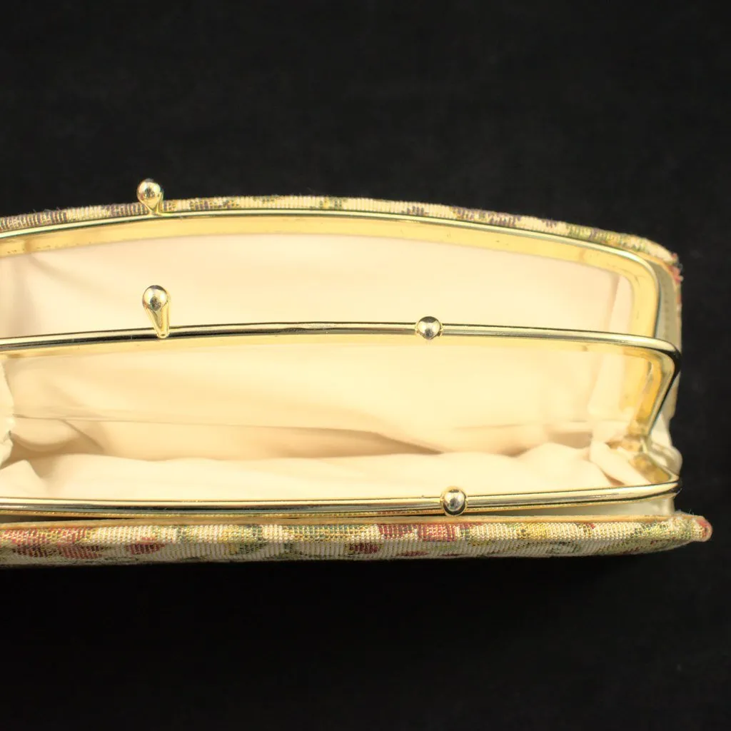 Gold Floral Tapestry Change Purse