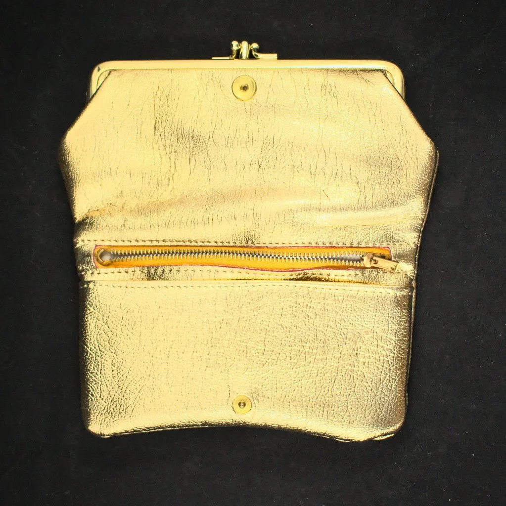 Gold Textured Clutch Wallet