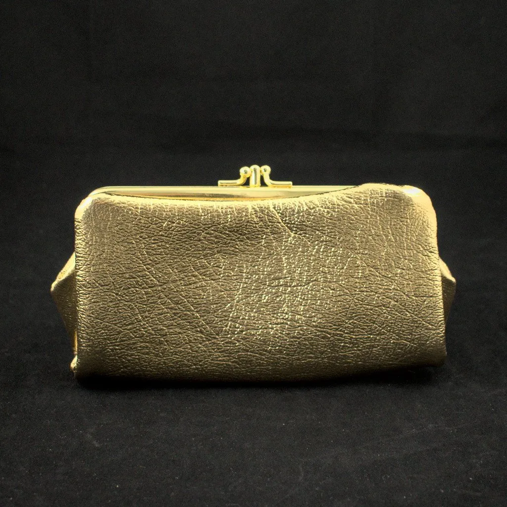 Gold Textured Clutch Wallet
