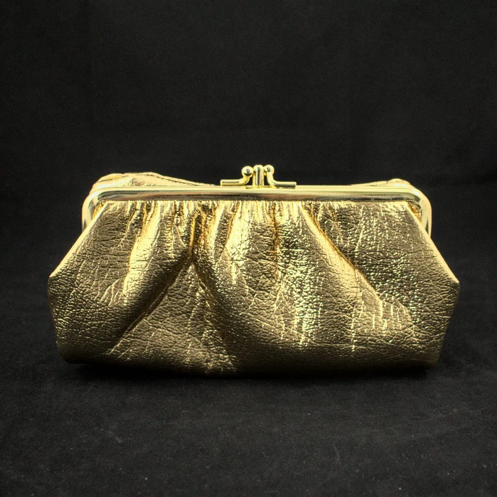 Gold Textured Clutch Wallet