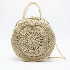 Handmade Rattan Women Round Boho Bag