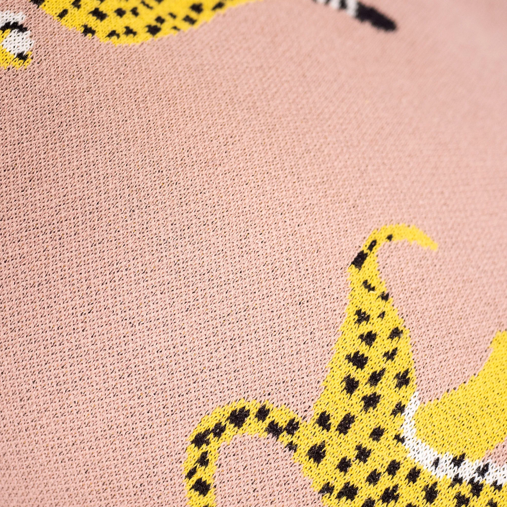 Highback Bean Bag Chair - Knitted Cheetah Pink