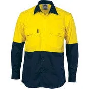 HiVis 2 Tone Cool-Breeze Cotton Shirt - Long sleeve