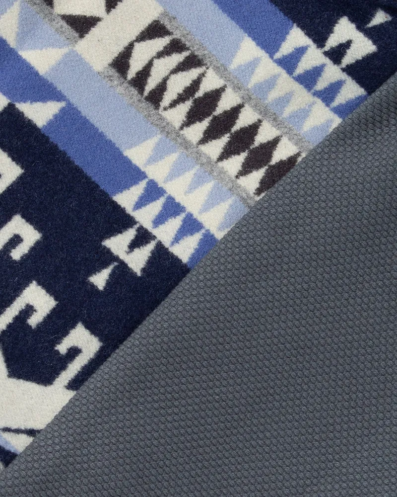 Kiriko Original Tsuno Tote, Sashi-Ori, Slate with Blue and White Wool Pendleton Fabric