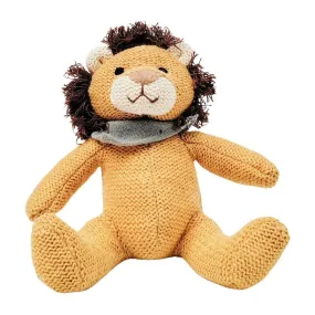 Knitted Lion Soft Toy Mustard 18cm