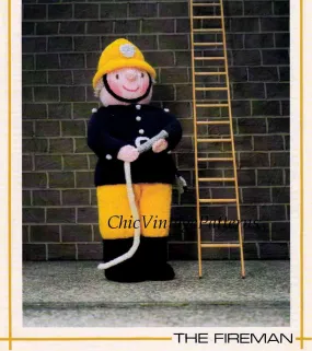Knitted Soft Toy Pattern, Fireman Sam Doll, Instant Download Pattern