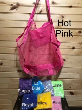Large Mesh Beach Tote - Lime