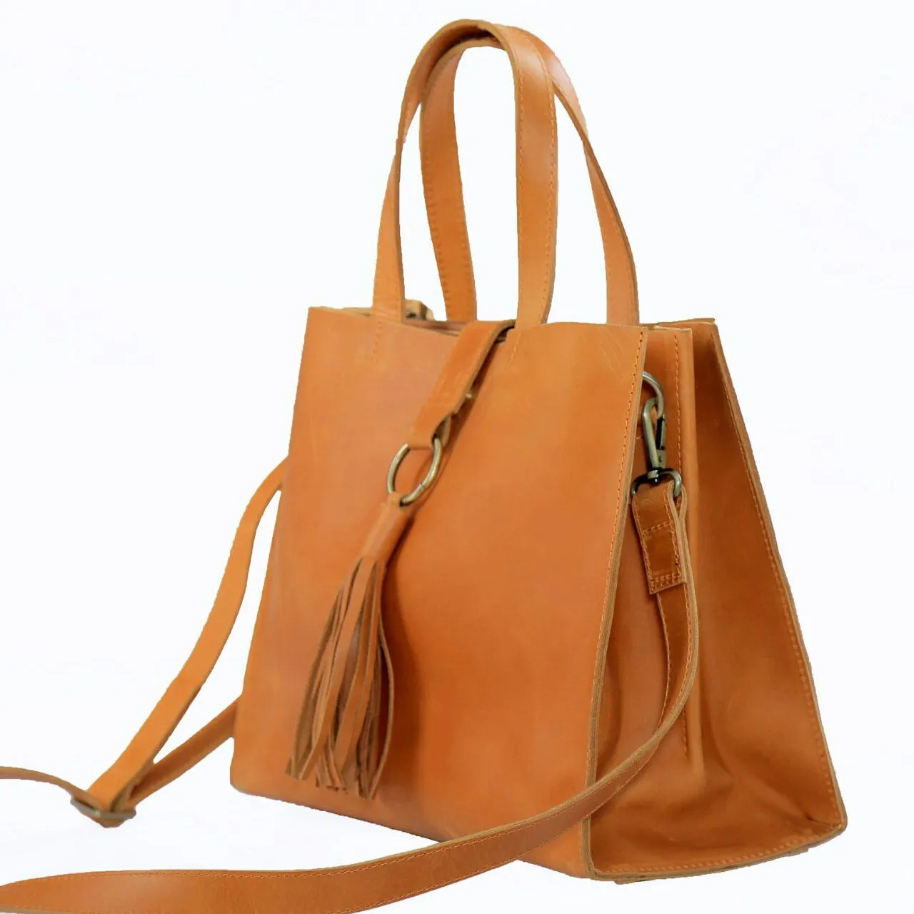 MAHI HANDBAG: Rust Brown