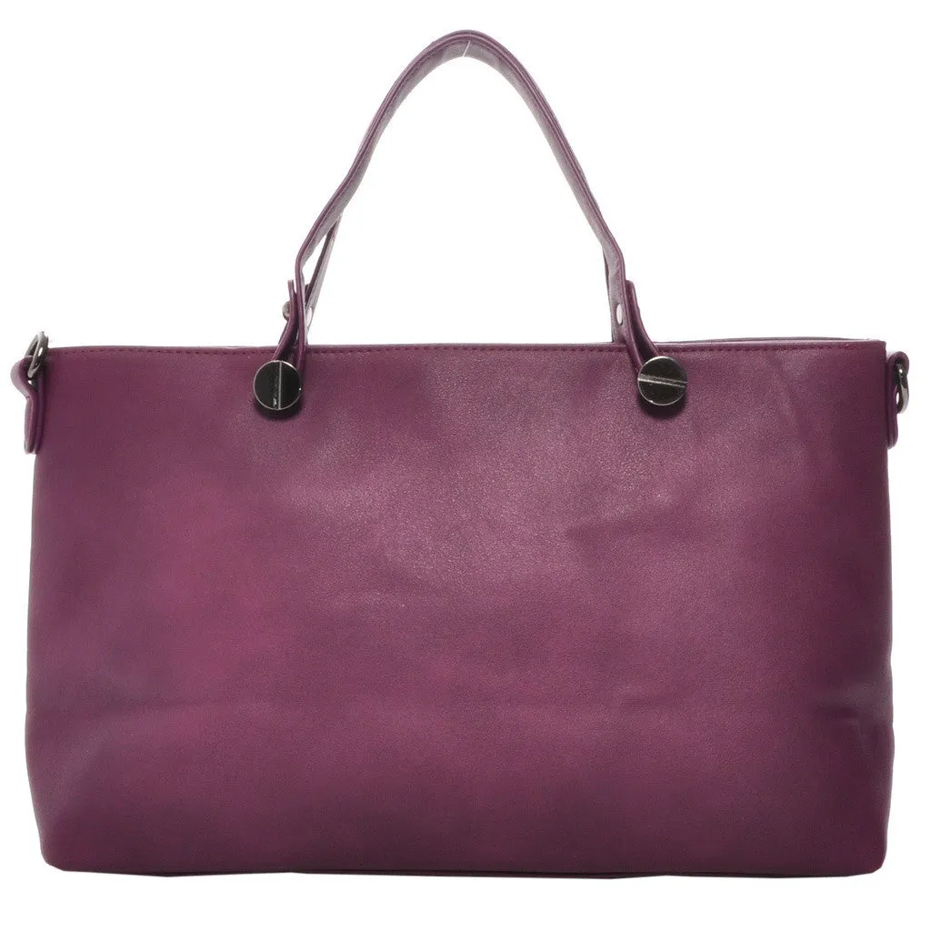 Mechaly Women's Skully Plum Wine Vegan Leather Skull Handbag