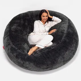 Mega Mammoth Bean Bag Sofa - Faux Fur Sheepskin Black