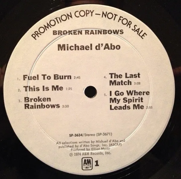 Mike D'Abo - Broken Rainbows (LP, Album, Promo) (VG )