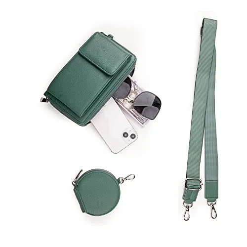 Montana West Crossbody Cell Phone Purse For Women Western Style Cellphone Wallet Bag Travel Size With Strap MBB-MWC-180GN-SS