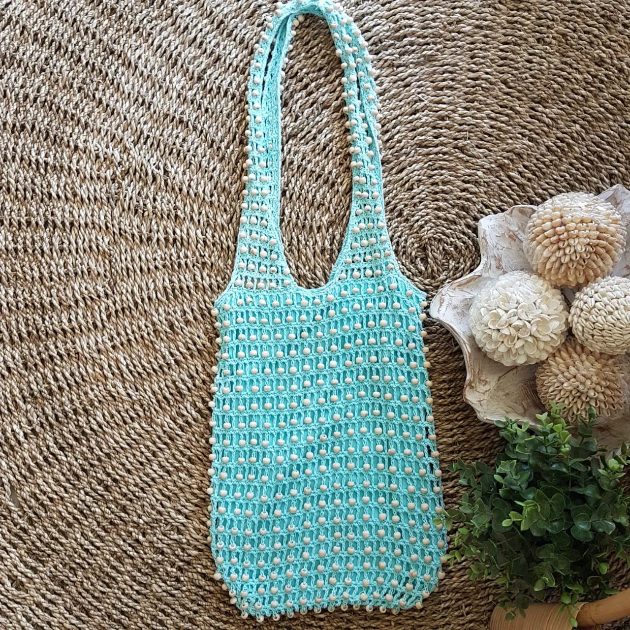 Multi Color Woven Cotton & Bead Macrame Sling Bags