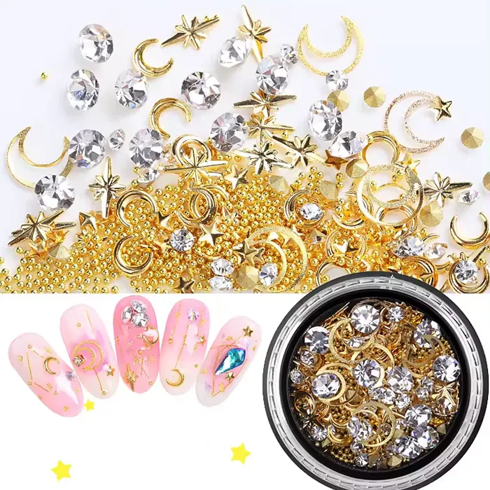 Nail Charms - Moon Prism and Stars