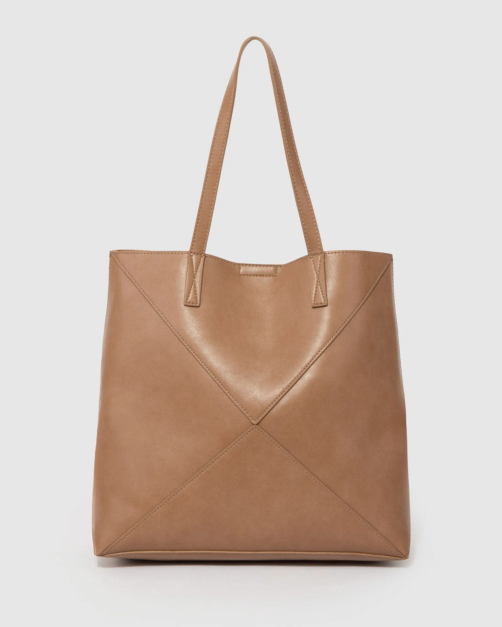 Natural Selena Panel Tote Bag