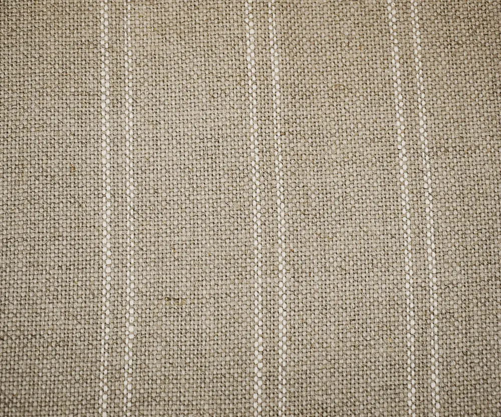 Natural-White Moygashel Stripe Woven Irish Linen Home Decorating Fabric