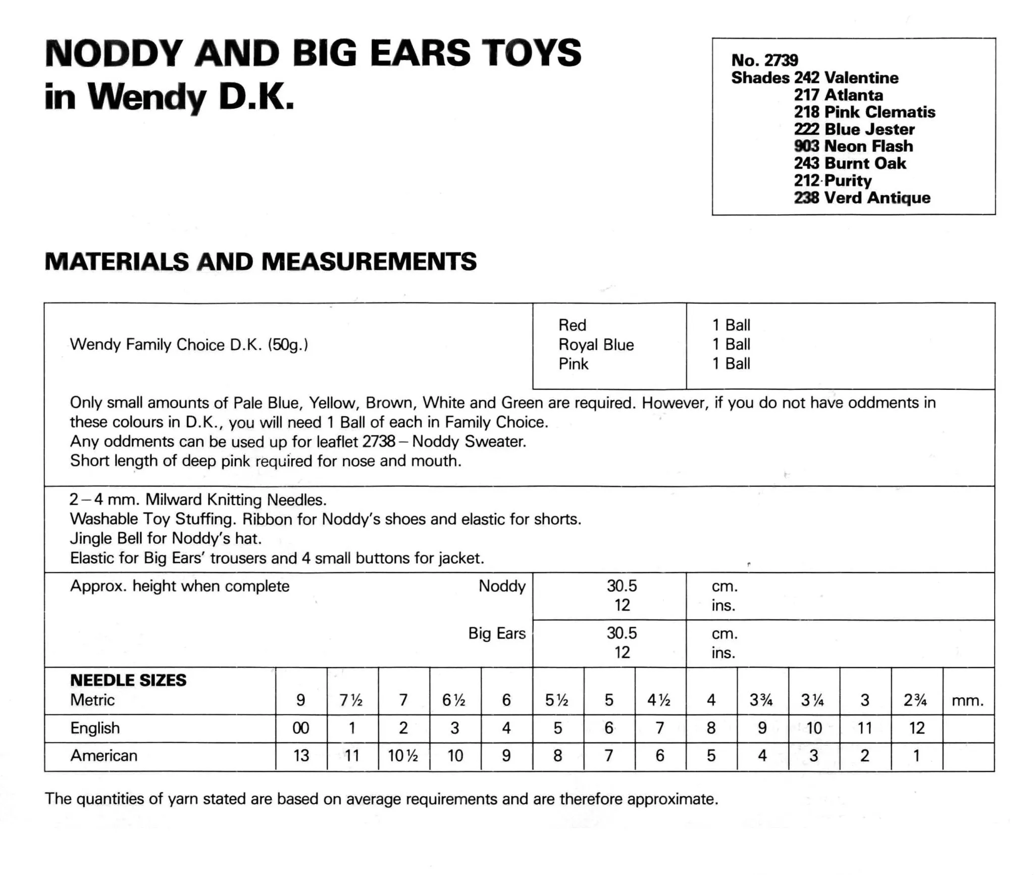 Noddy and Big Ears Knitting Pattern, Soft Toy, Instant Download