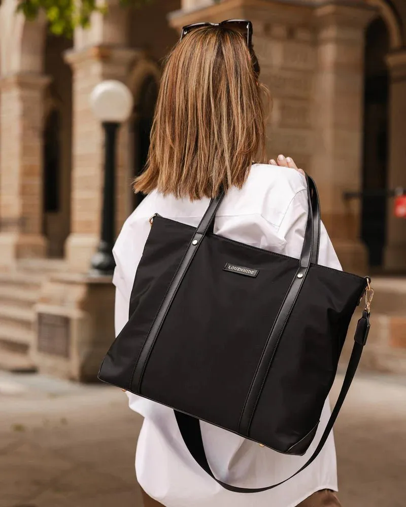 NORA NYLON TOTE BAG BLACK