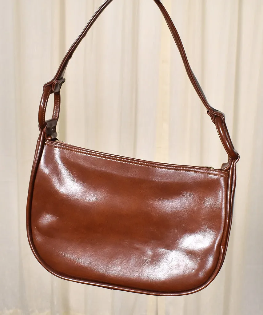 NWT 1970s Vintage Brown Vinyl Handbag