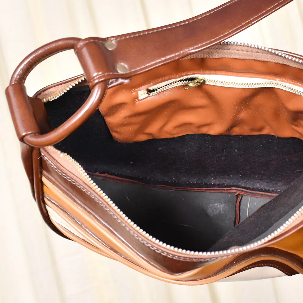 NWT 1970s Vintage Brown Vinyl Handbag