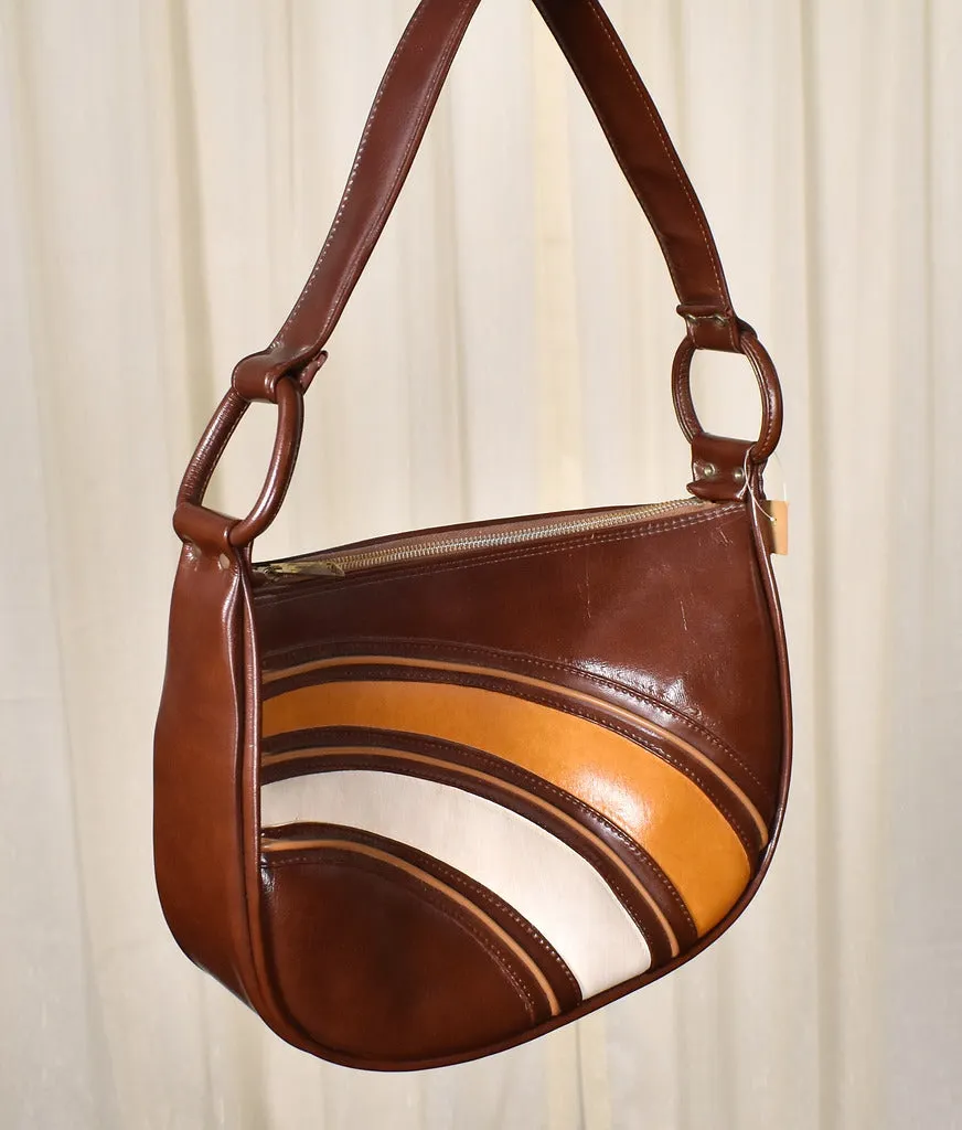 NWT 1970s Vintage Brown Vinyl Handbag