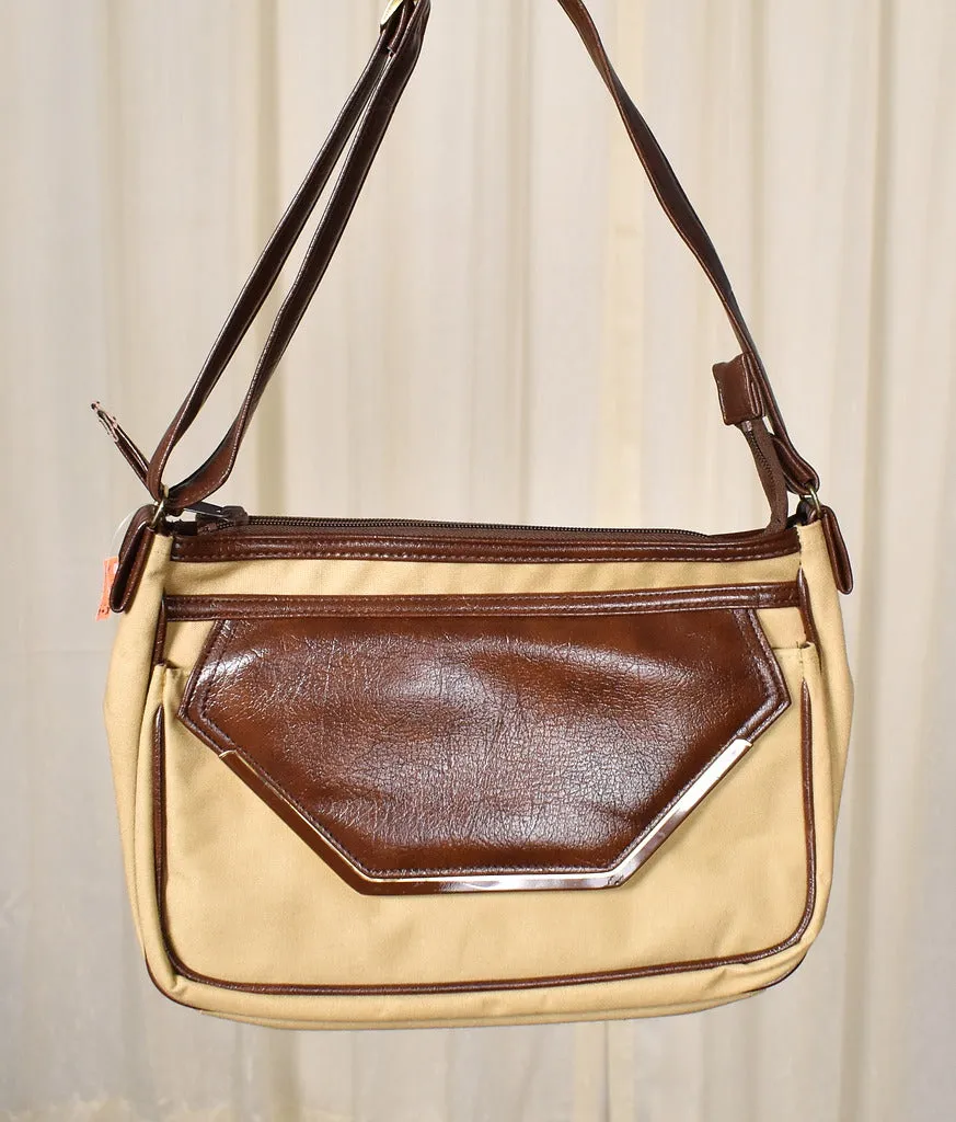 NWT 1970s Vintage Tan Canvas Handbag