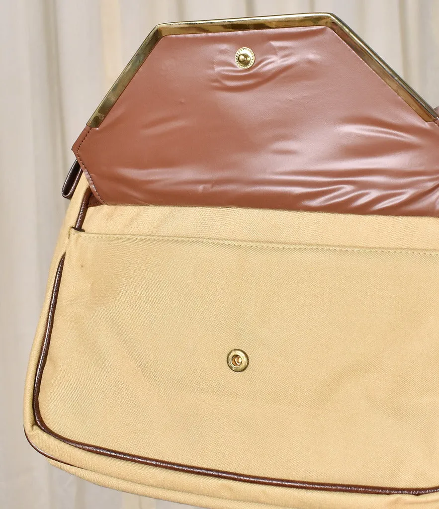 NWT 1970s Vintage Tan Canvas Handbag