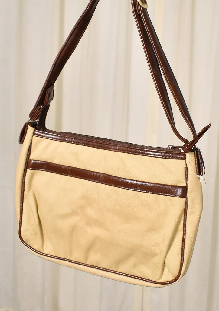 NWT 1970s Vintage Tan Canvas Handbag