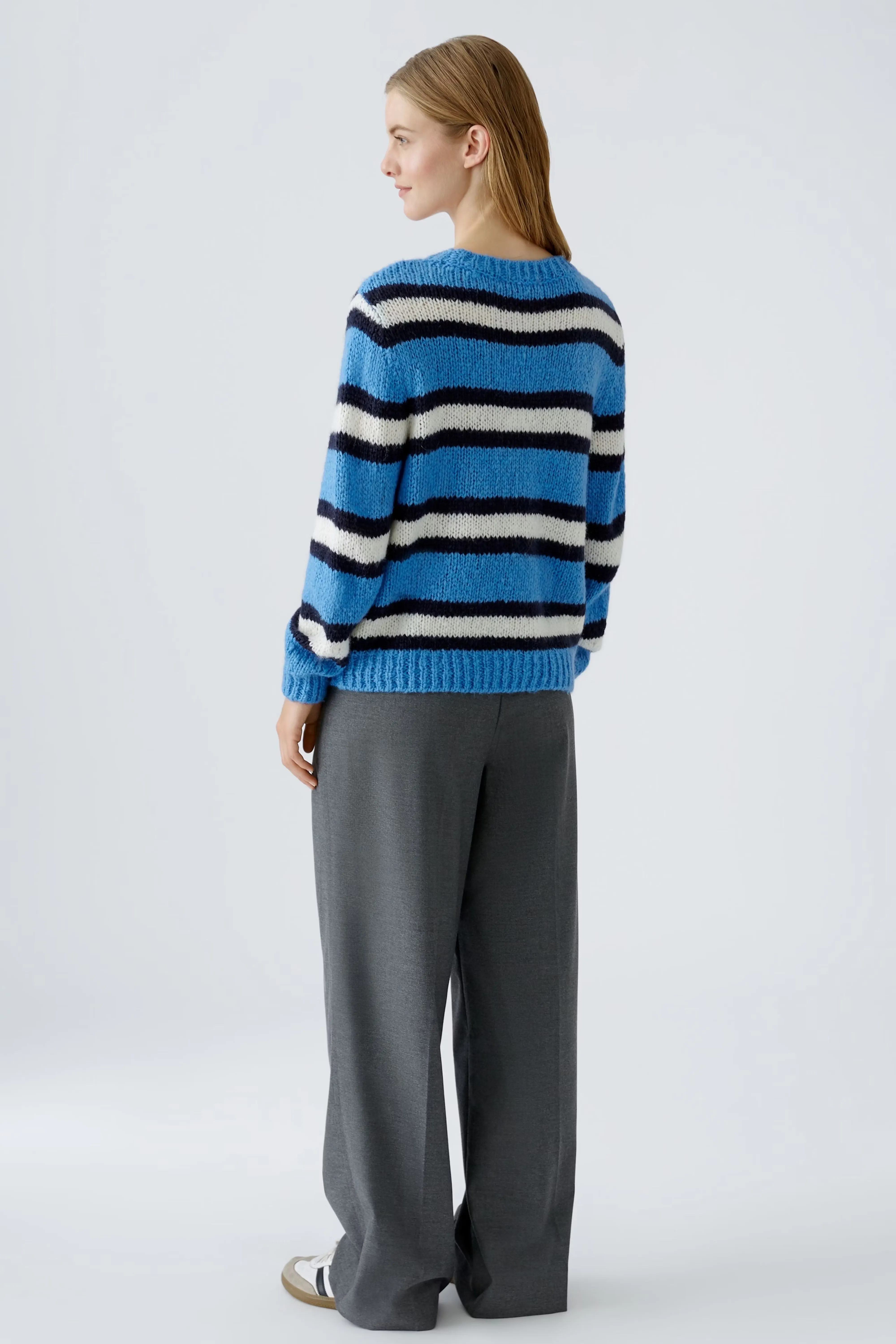 OUI Blue & White Pullover