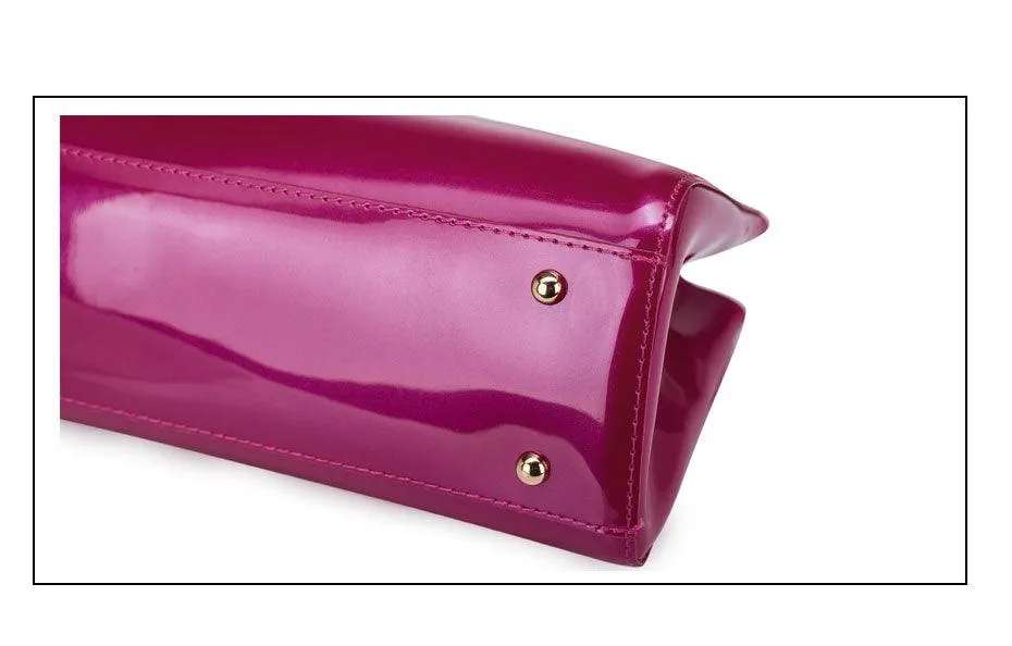 PATENT LEATHER ZIPPERED TOTE