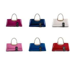 PATENT LEATHER ZIPPERED TOTE