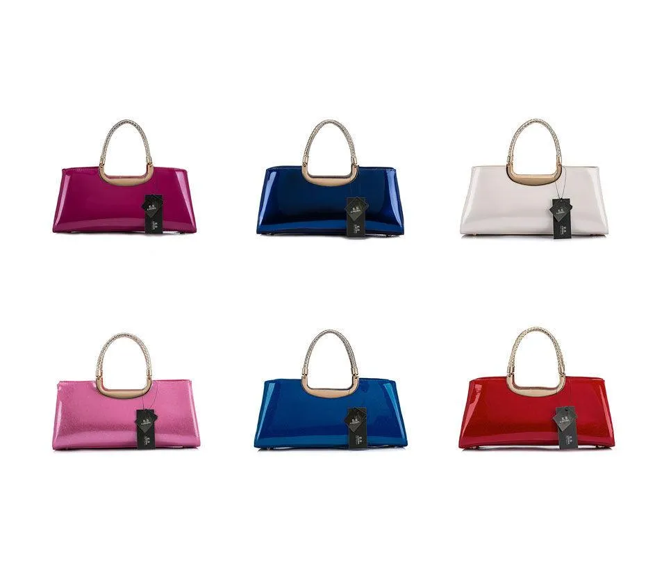 PATENT LEATHER ZIPPERED TOTE
