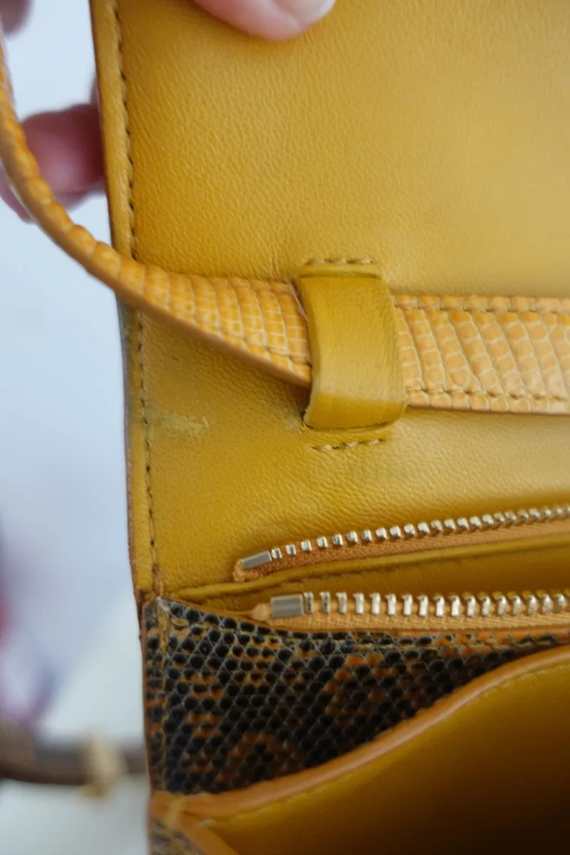 Phoebe Philo yellow lizard medium box bag RRP £5.5k