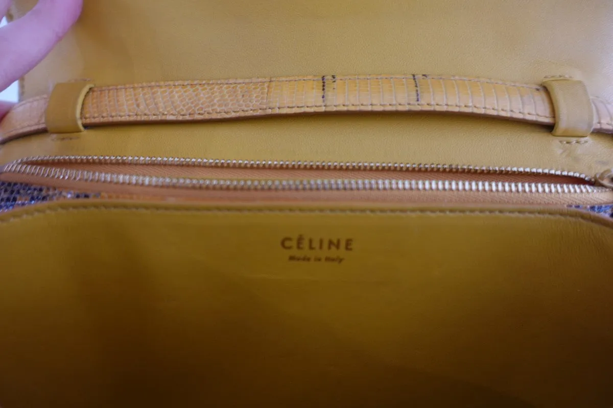 Phoebe Philo yellow lizard medium box bag RRP £5.5k