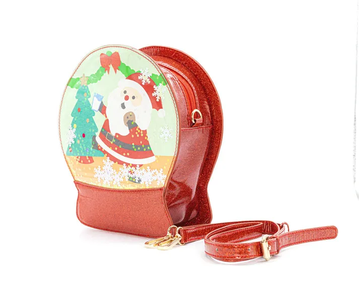 "Jolly Santa" Christmas Snowglobe Holiday Handbag (Bewaltz)