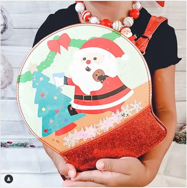"Jolly Santa" Christmas Snowglobe Holiday Handbag (Bewaltz)