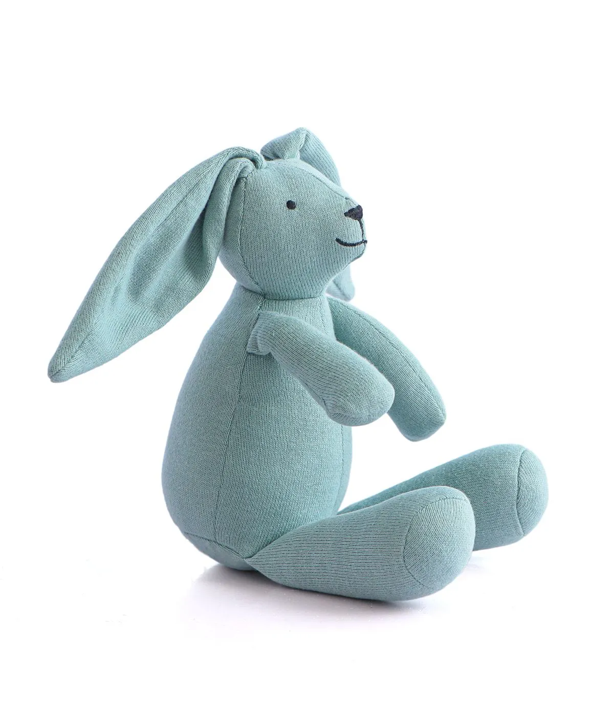 Rabbit Dull Blue 100% Cotton Knitted Stuffed Soft Toys for Babies / Kids
