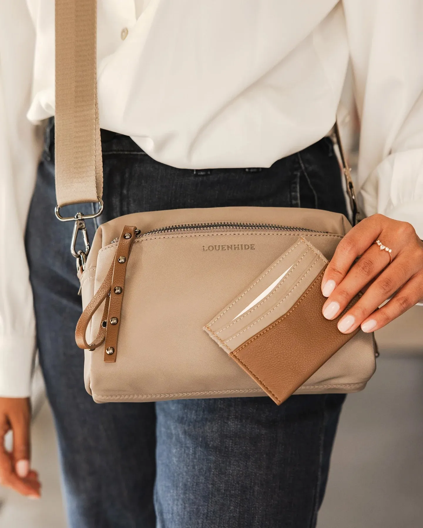 ROWIE NYLON CROSSBODY BAG COFFEE